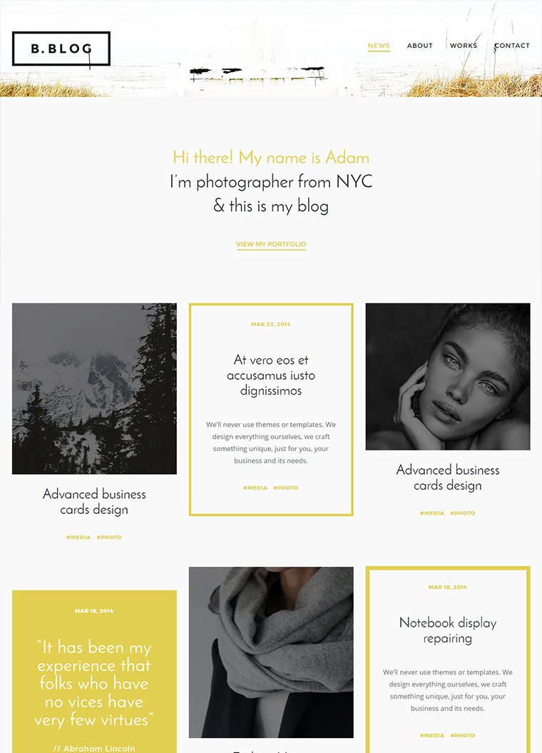 B- Blog – HTML Blog Template