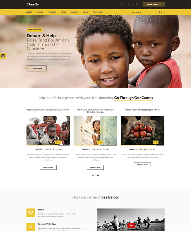 Experts In Developing Special Features Embedded Charity HTML Template