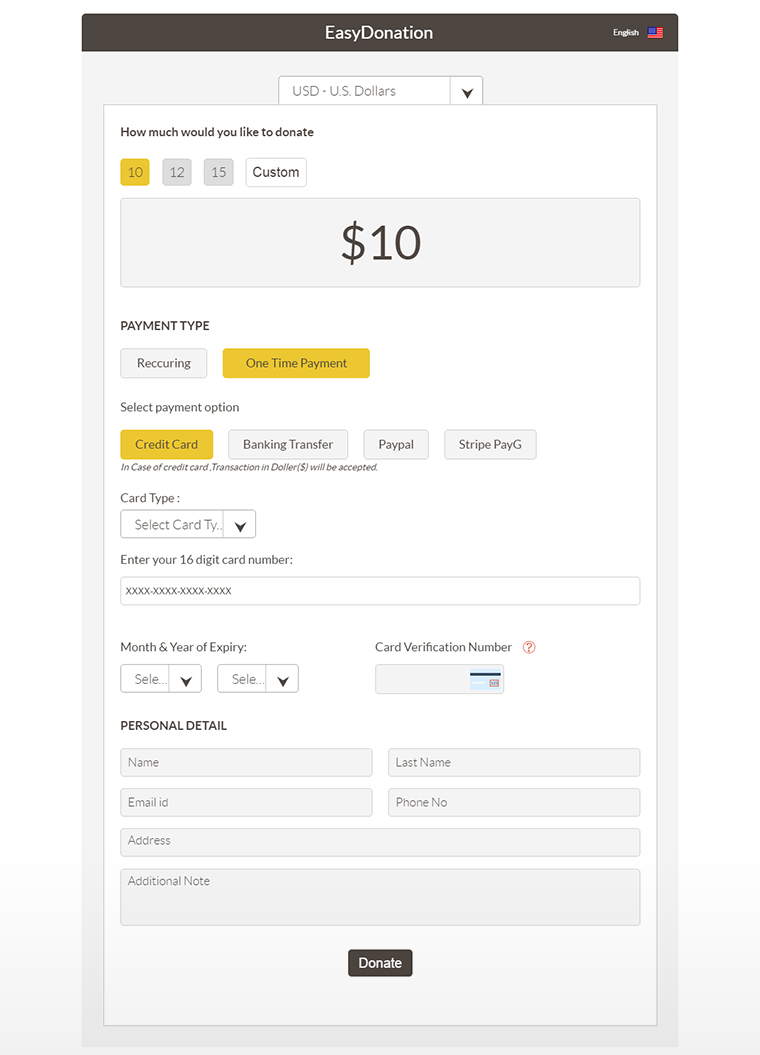 EasyDonation Form