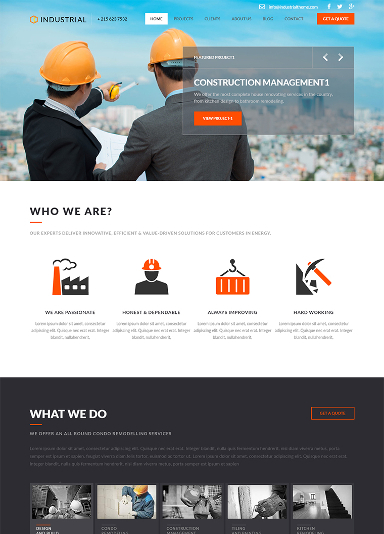 Industrial HTML5 Template