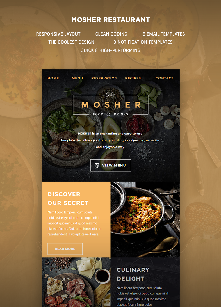 Mosher Restaurant Email Template