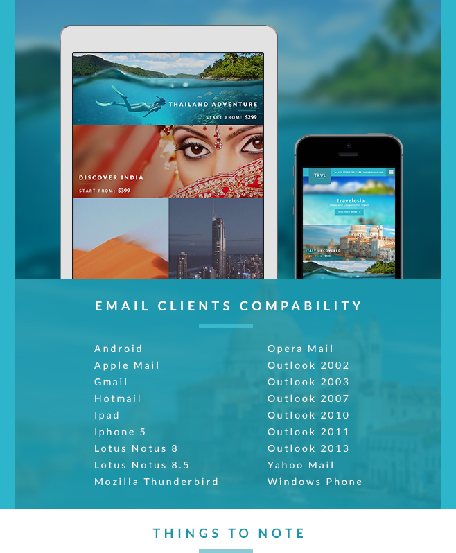 Travelesia: Brilliant Travel & Hotel HTML Email Template 