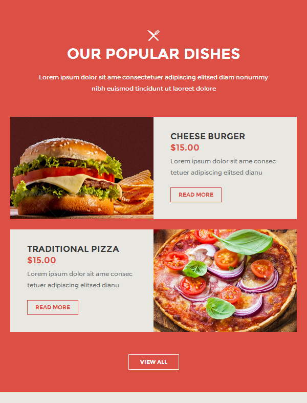 Get 3 Customized Email Templates With MailChimp Ready Restaurant