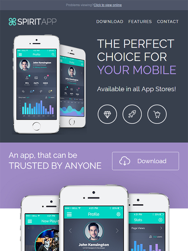 SpiritApp Multipurpose Email Template: Boost Your App Downloads With Effective Communication