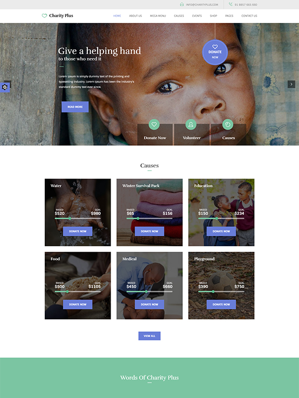 CharityPlus WordPress Themes With Modern Design Layouts