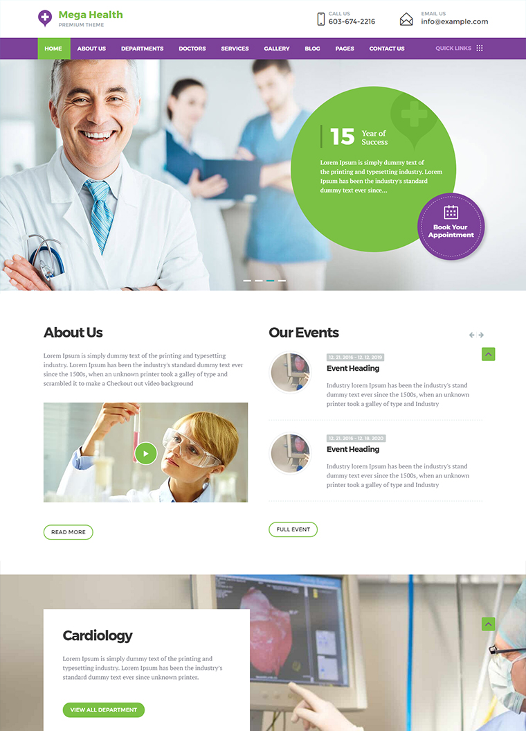 MegaHealth Medical WordPress Theme